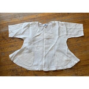 Dem 2 Hands - Linen/Silk Blend Textured Blouse - OS